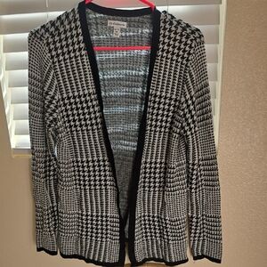 Catherine Malandrino Monochrome Houndstooth Cardigan